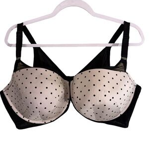 Torrid Black &Nude Light pink Polka Dot Bra Perfect T-shirt size 48DD
